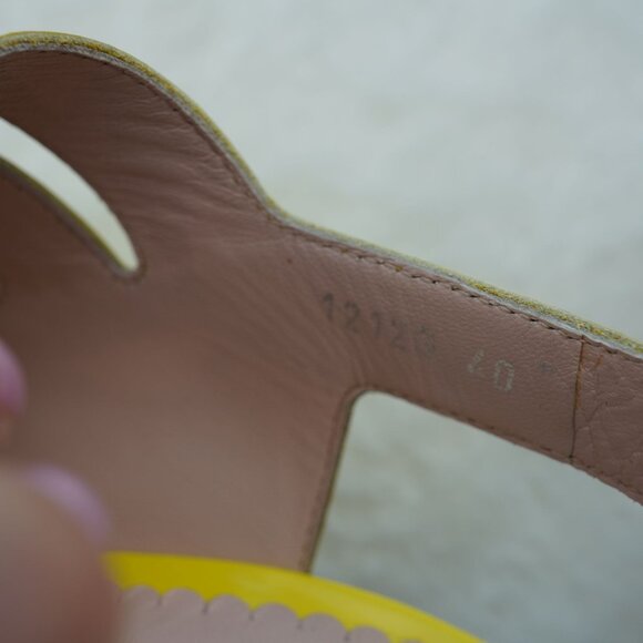 Opening Ceremony Colorblock Heels Yellow Blush Pink Leather Platform Sandals 9.5 - Picture 9 of 11